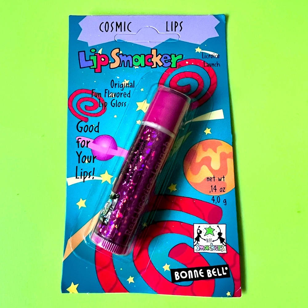 HTF Vintage Bonne Bell Lip Smacker Cosmic Lips Licorice Launch Gloss Balm + Gift
